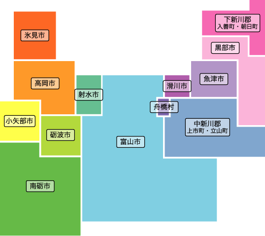 県内、所属の私立幼稚園MAP